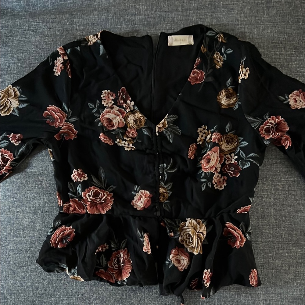 Altar’d State Black Floral Blouse
